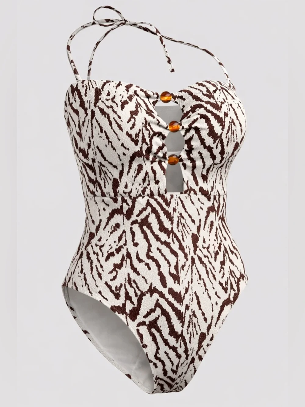 Rebecca Minkoff woman  size large  & White Zebra-Print One-Piece Swimsuit - Picture 9 of 9